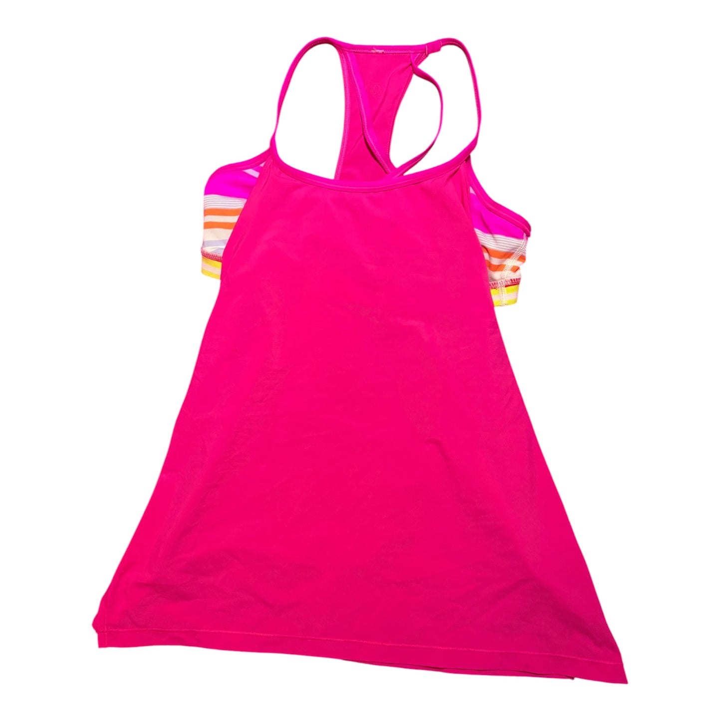 Lululemon Active Wear Top Attached Striped Multi Colour Bra