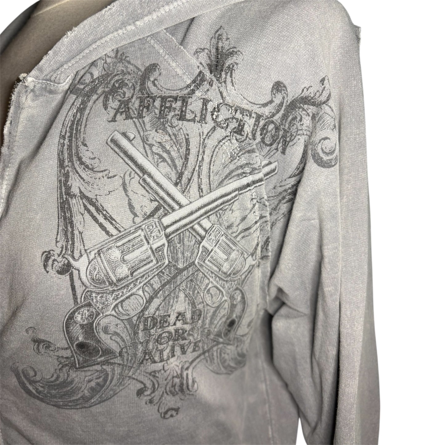 Grey Affliction Zip Up Hoodie