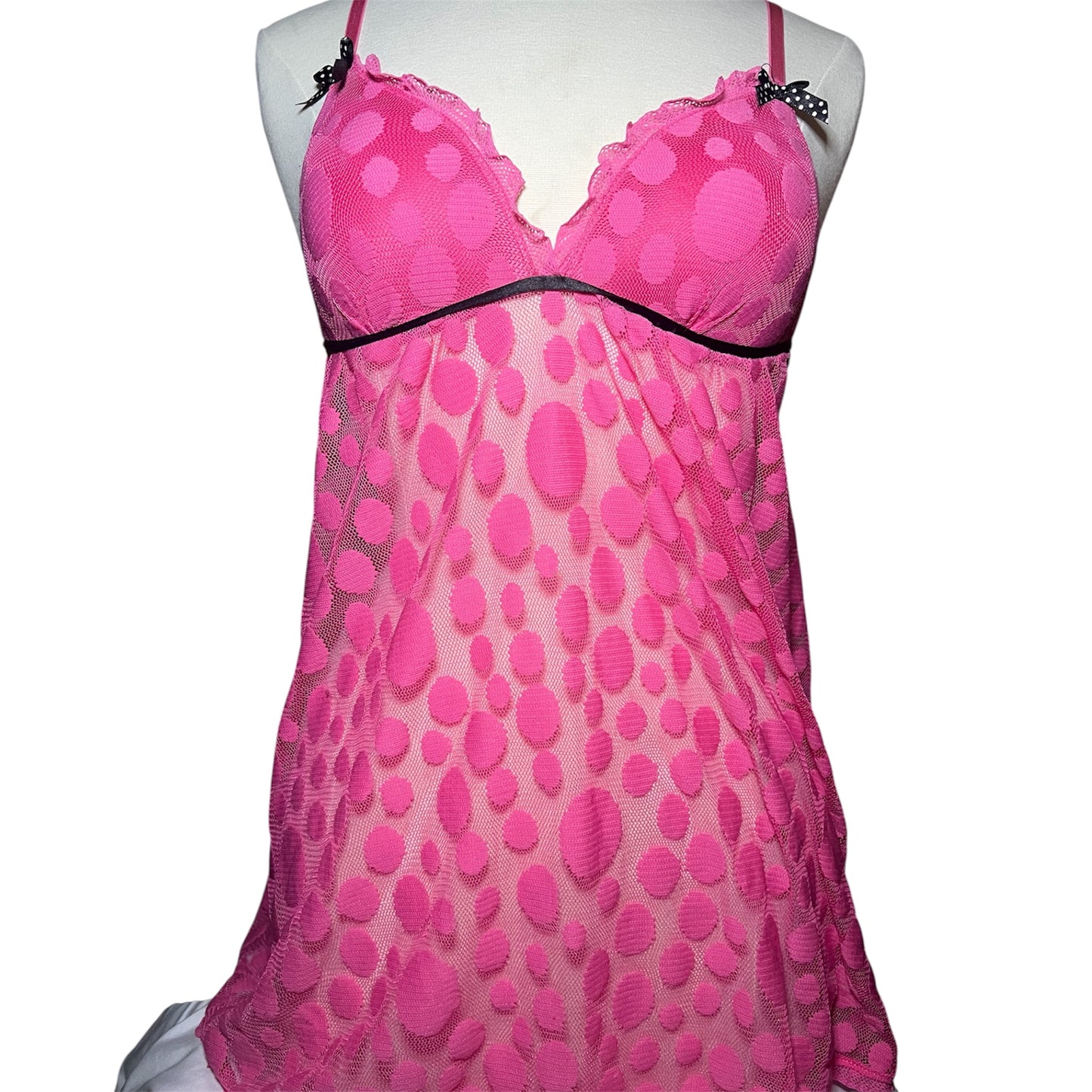 Polka-dot Babydoll Slip Dress
