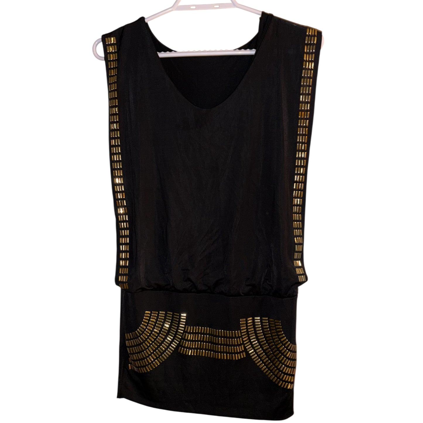Gold Studded Detailed Mini Dress
