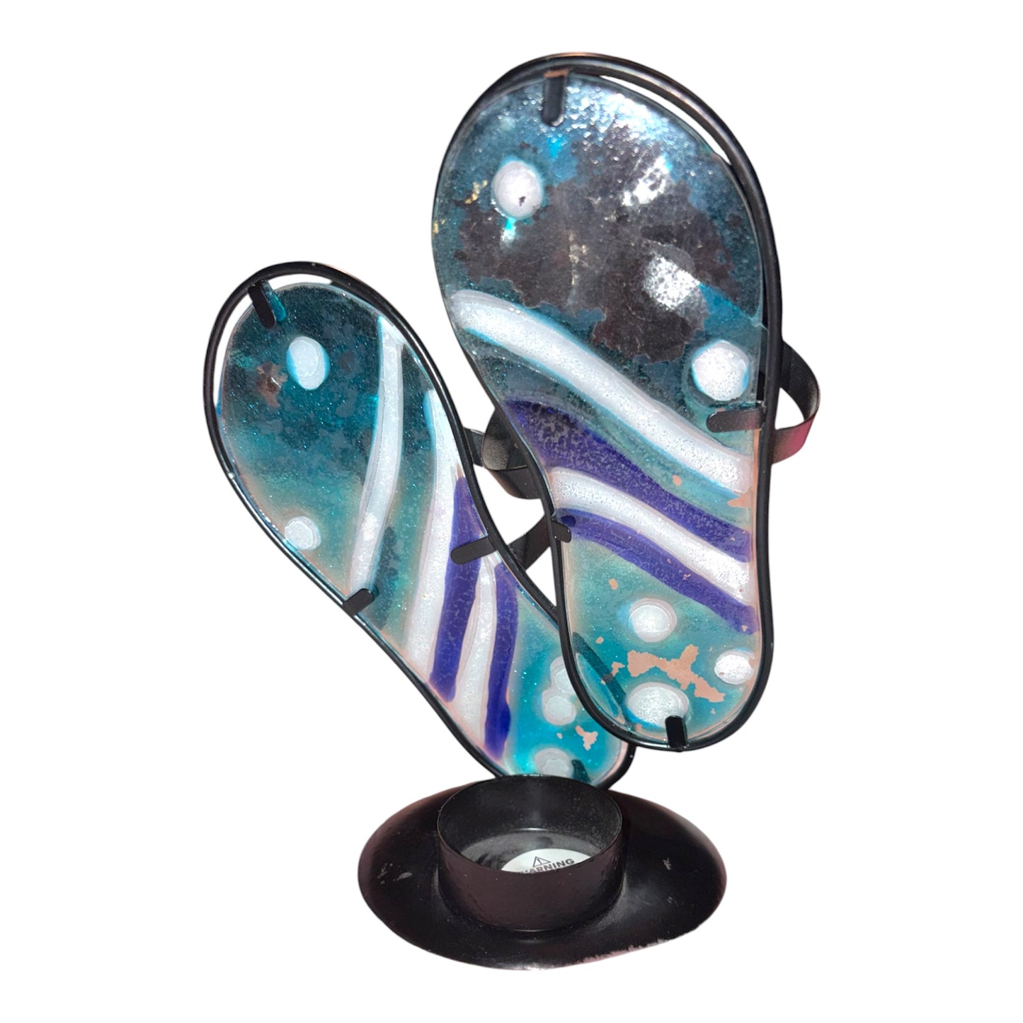 Tropical flip flop candle holder