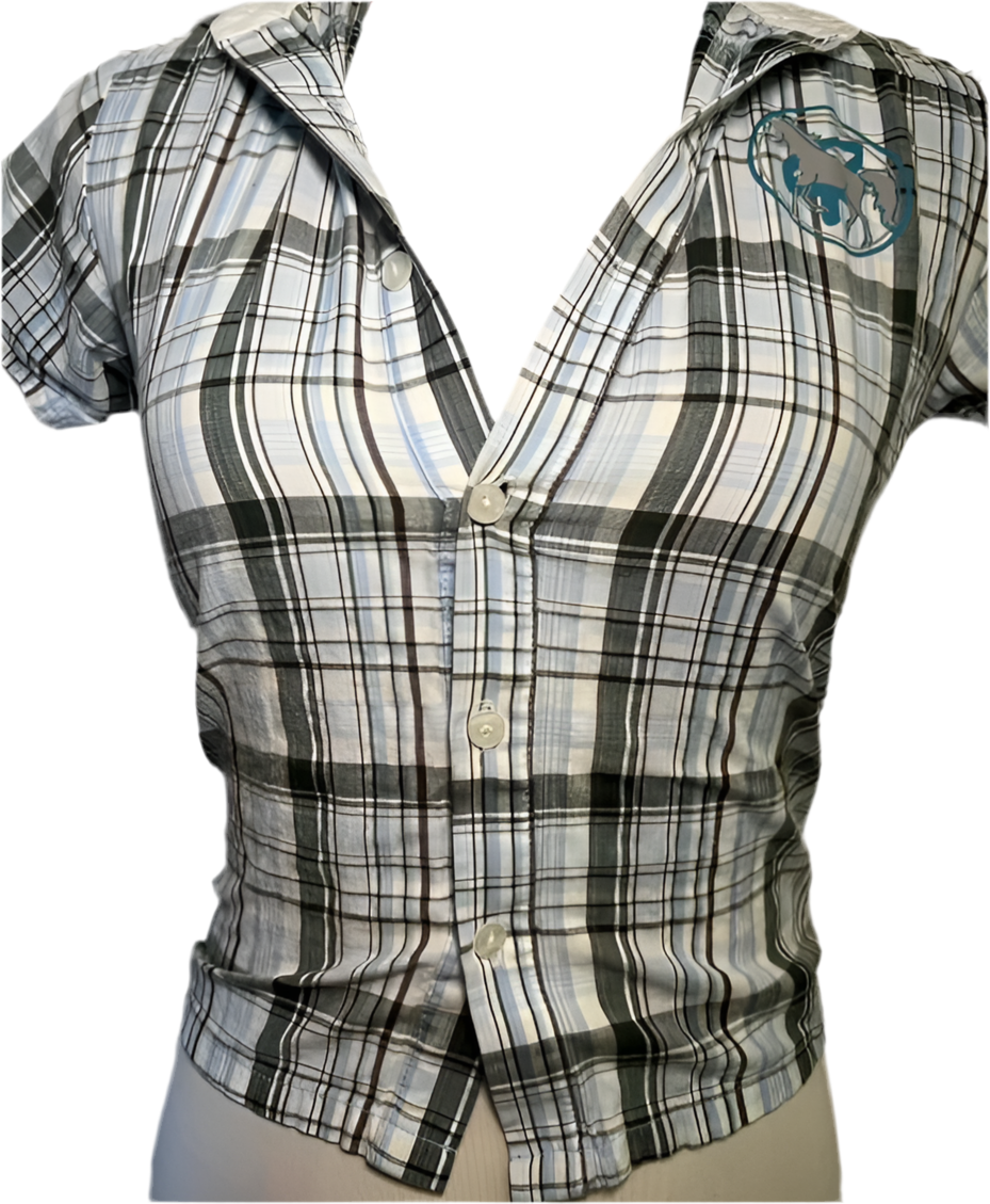 Cropped plaid button up