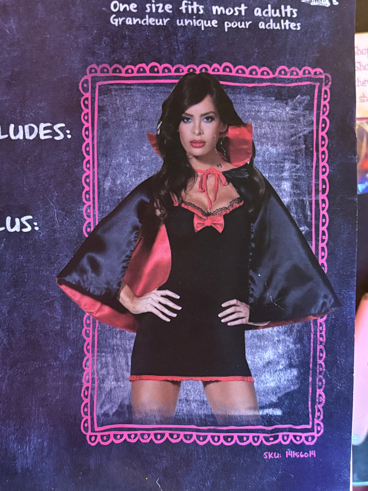 Y2k Vampire lace lined mini dress and cape halloween costume kit