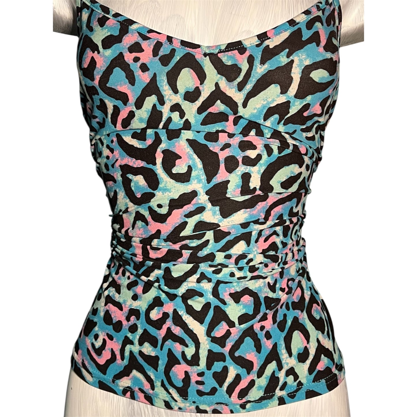 Multi-Coloured Leopard Tank Top