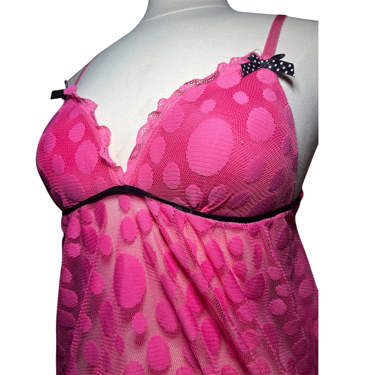 Polka-dot Babydoll Slip Dress