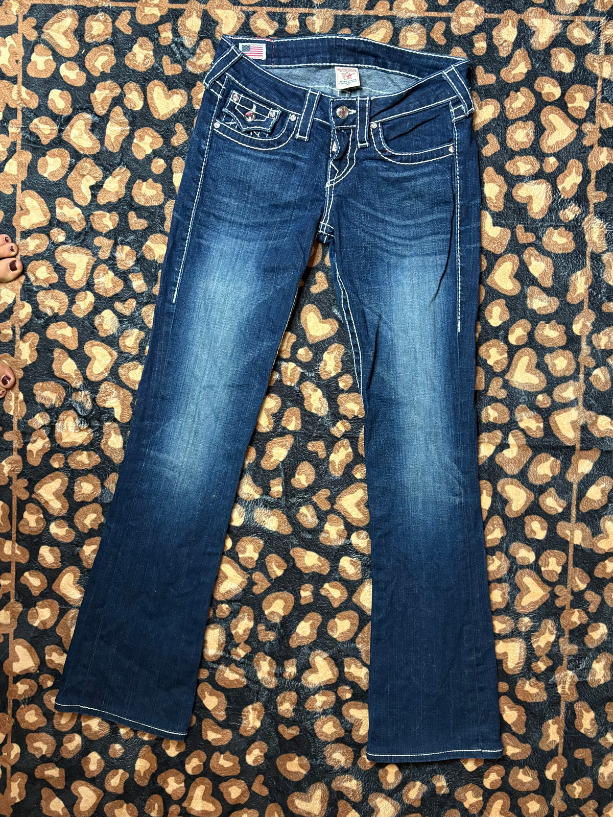 True Religion Gemstone Pocket Bootcut Lowrise Jeans