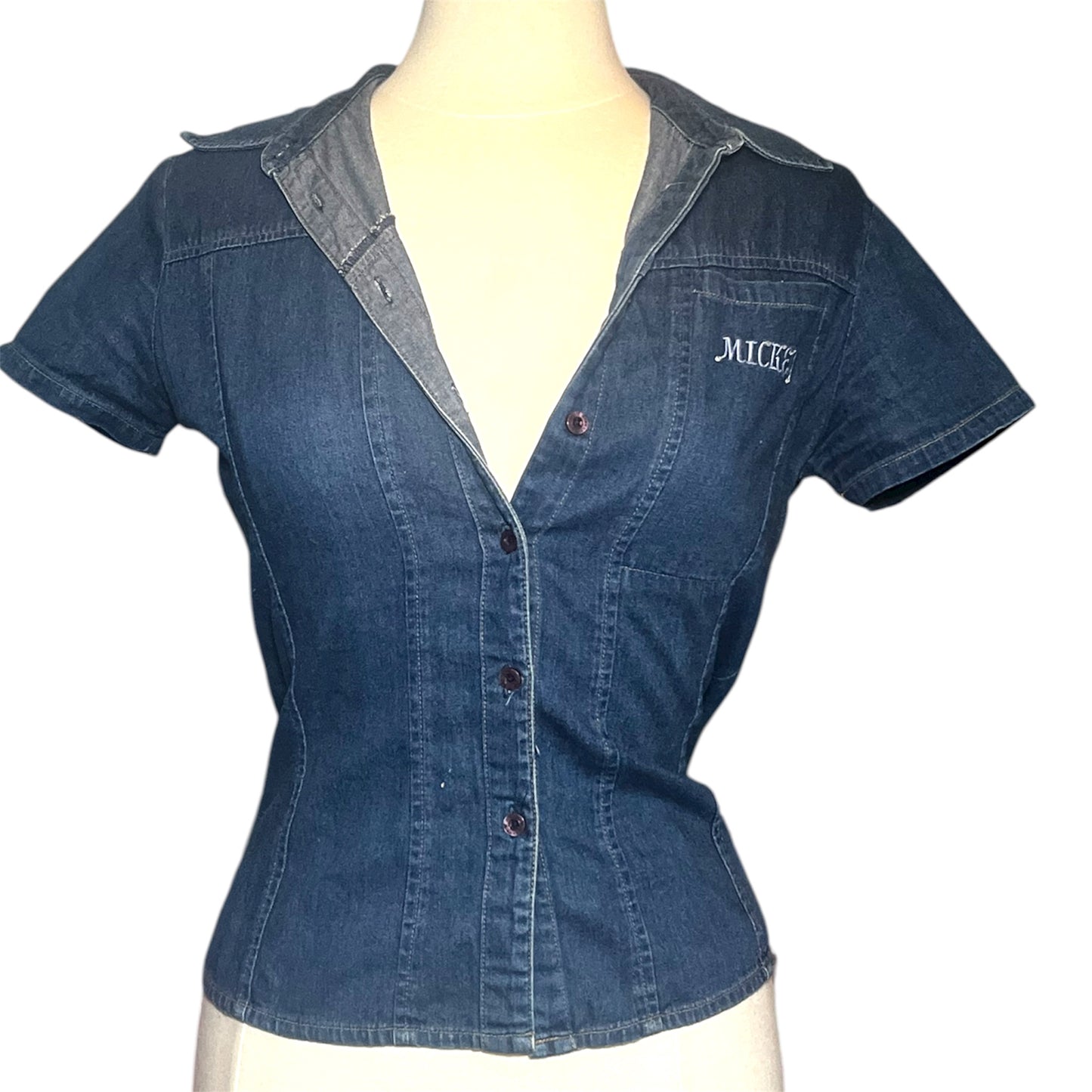 Button Up Denim Disneys “Mickey” Shirt