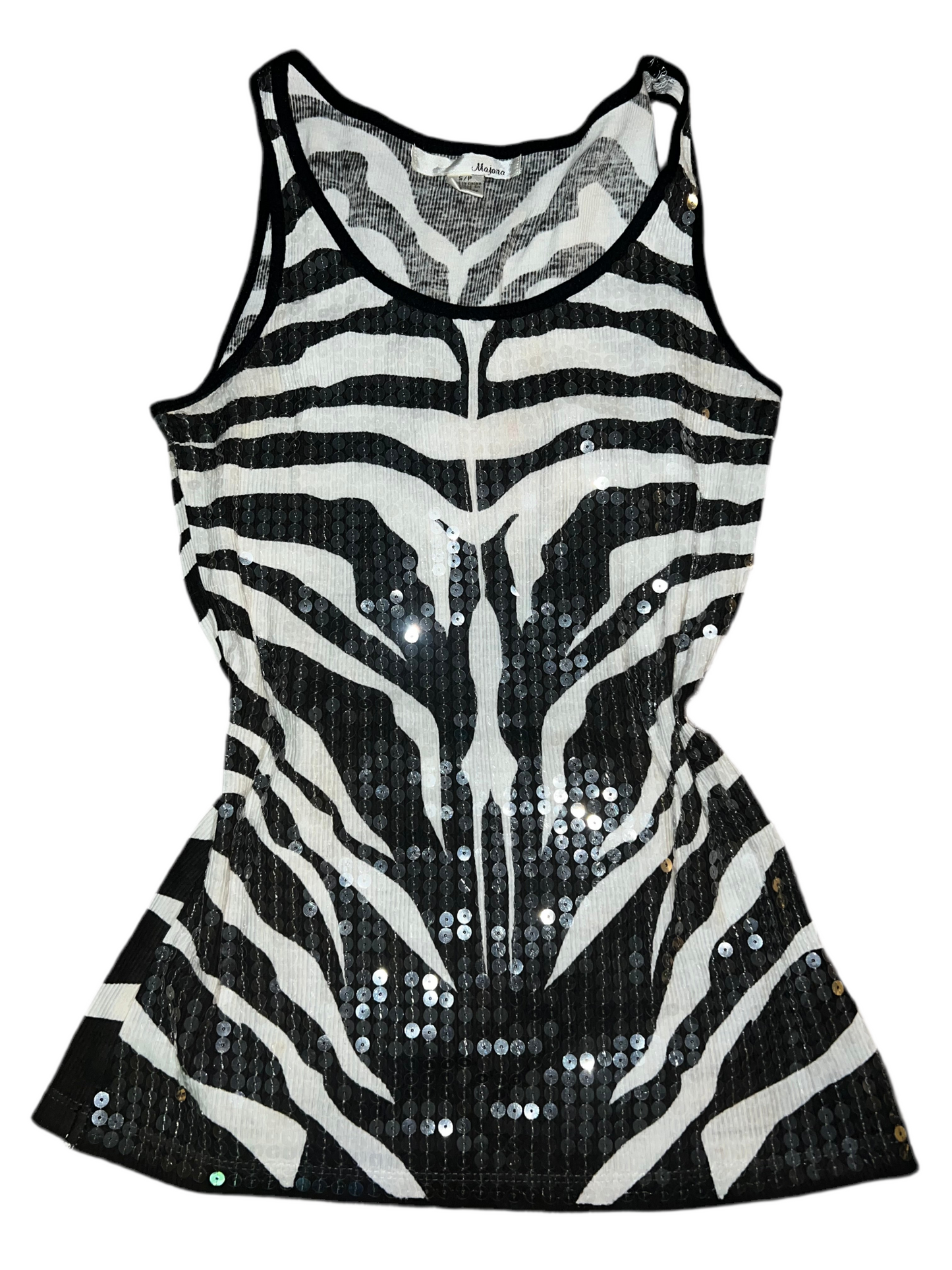 Sequinned Zebra Print Tank