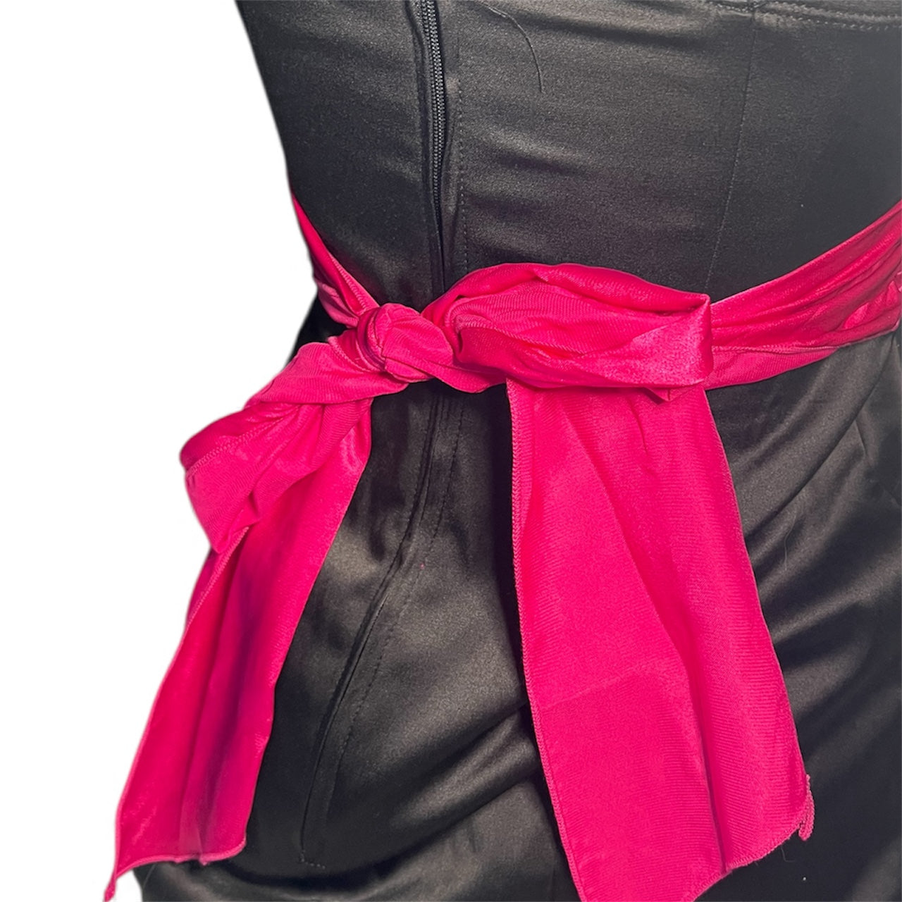 Tie Back Waist Zebra Print Bust Detailed Dress