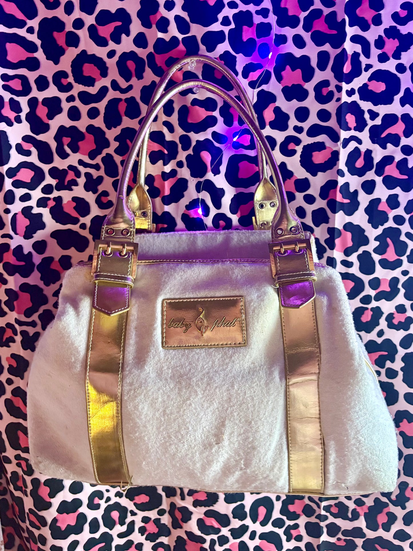 Babyphat White & Gold Satin interior Handbag