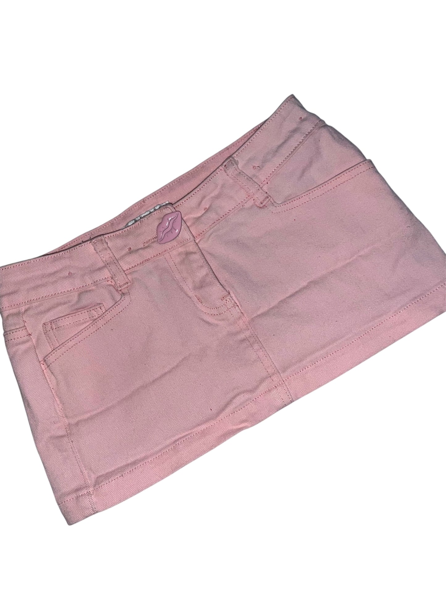 Micro Pink Denim Skirt