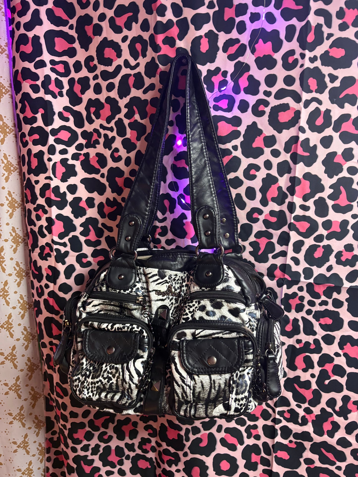 Angel Kiss Animal Print Handbag