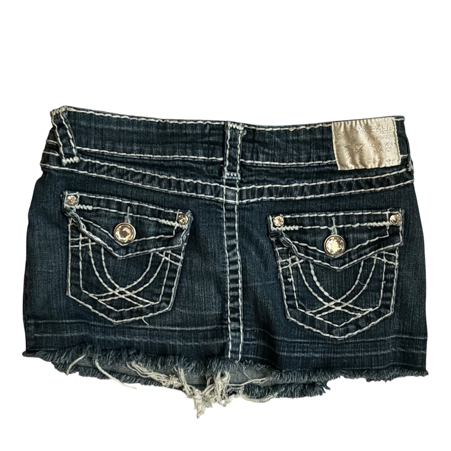 LA Idol White Stitched Denim Mini Skirt