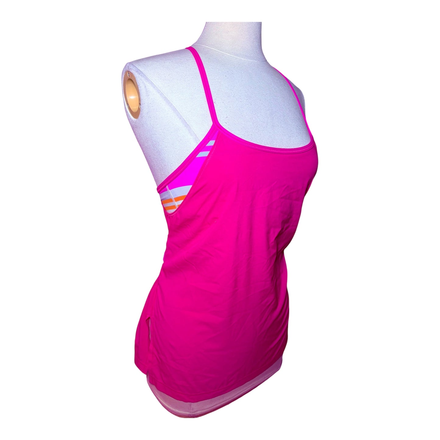Lululemon Active Wear Top Attached Striped Multi Colour Bra