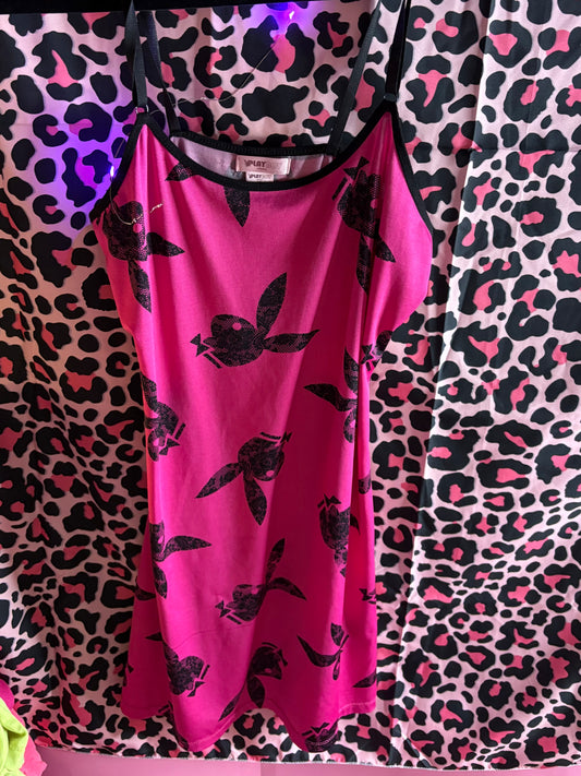 Playboy Vintage Hot Pink Slip Dress