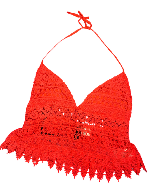 Bright Coral Halter Top