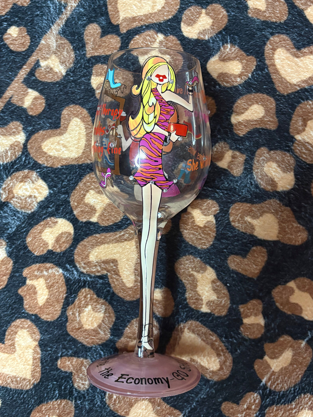 Shoe Diva Shopping Wine Glass