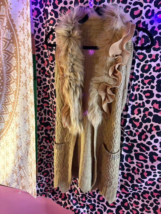 Knit Faux Fur Vest