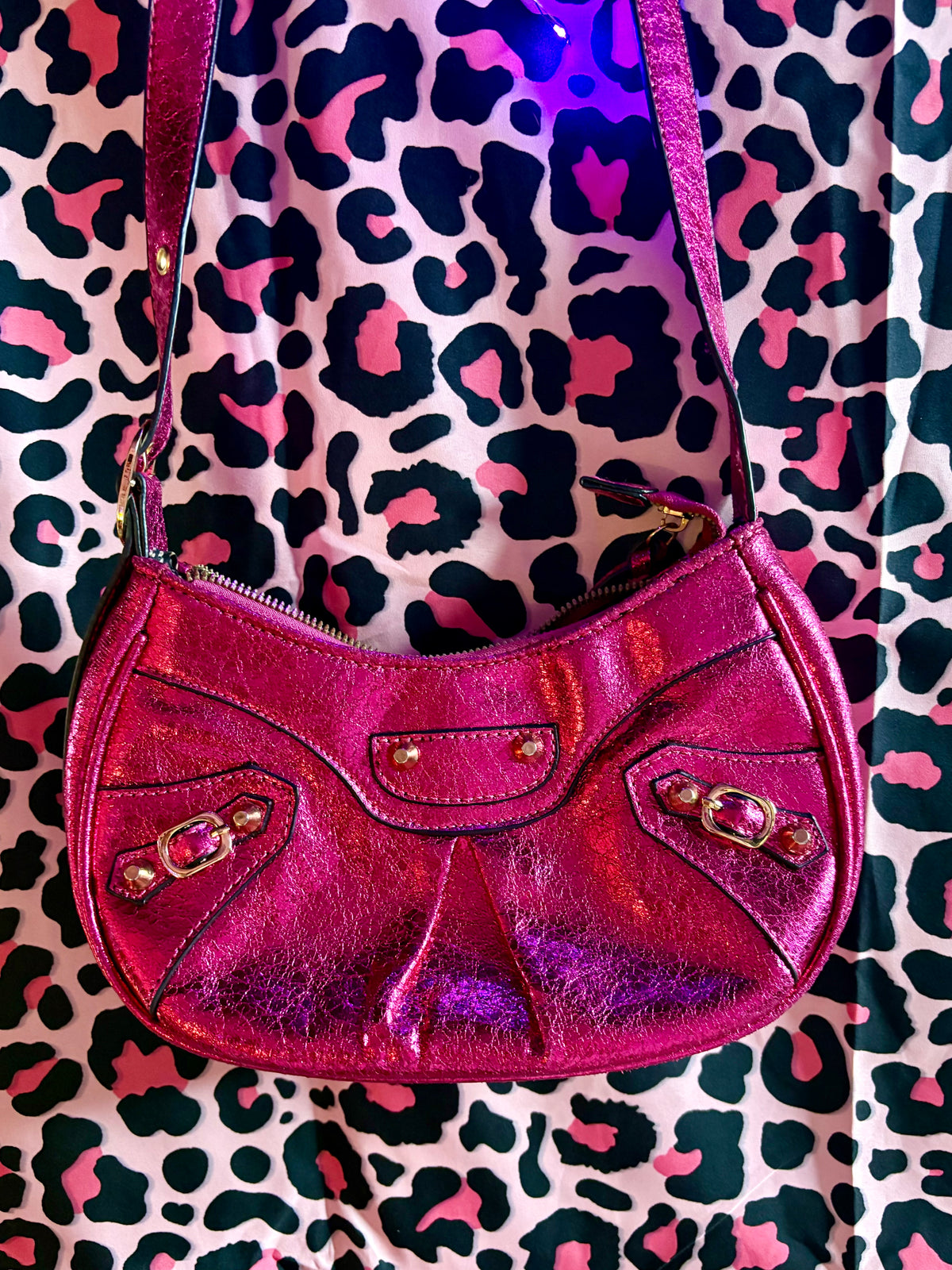Metallic Pink CrossBody Bag