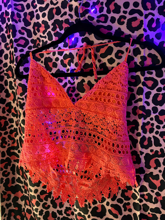 Bright Coral Halter Top