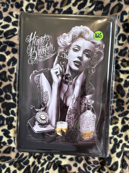 Marilyn Monroe Heartbreaker Metal Wall Sign -Sealed package