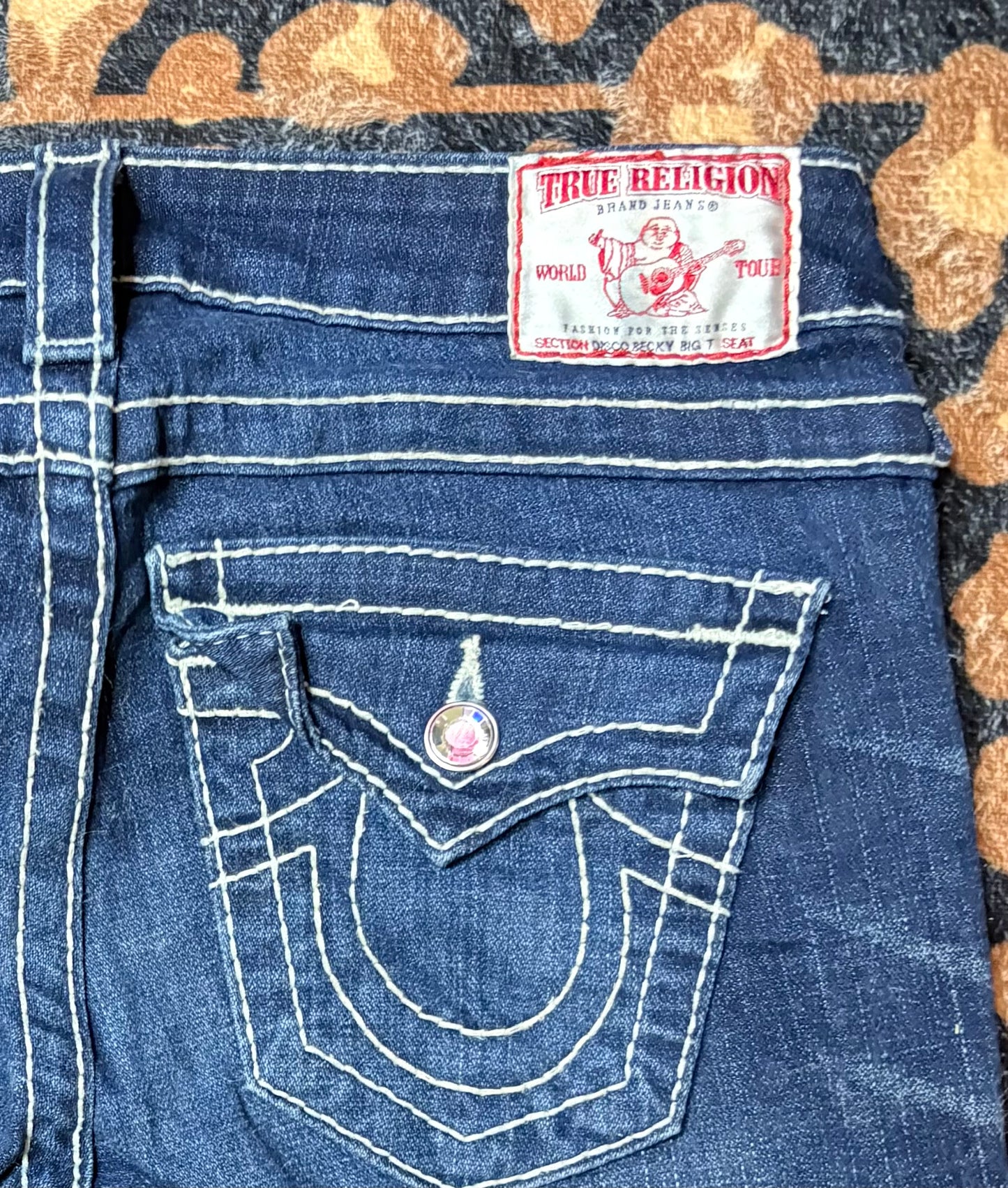 True Religion Gemstone Pocket Bootcut Lowrise Jeans