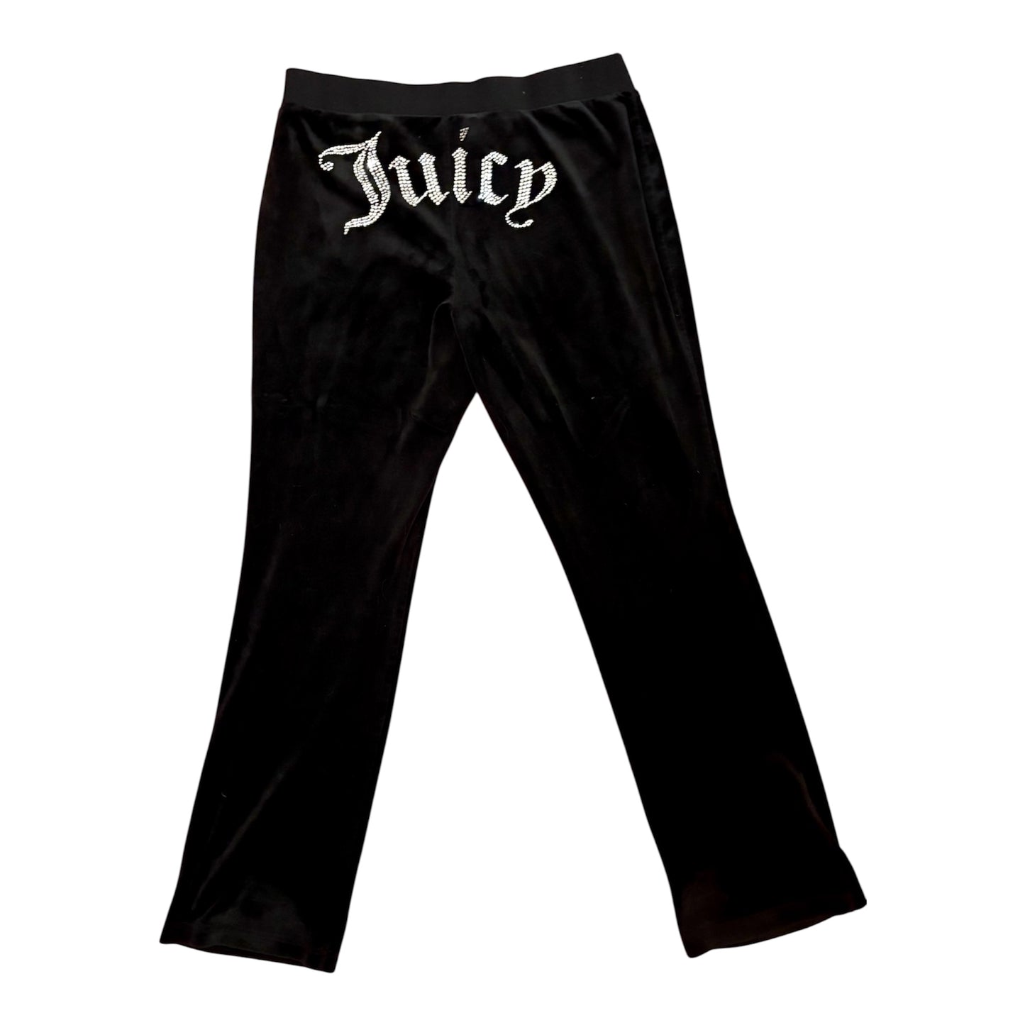 Black Velvet Juicy Couture Rhinestone Detailed wide legged track Pants