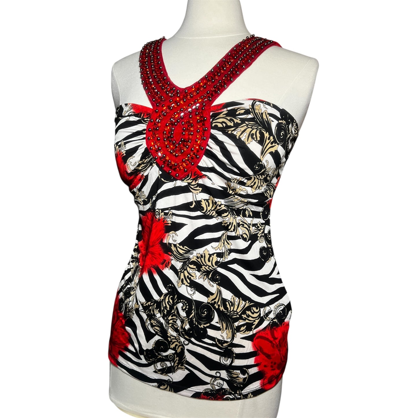 Zebra Print Halter Top