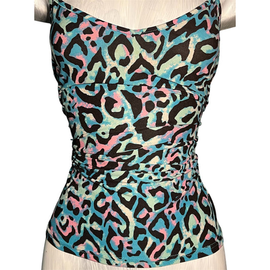 Multi-Coloured Leopard Tank Top