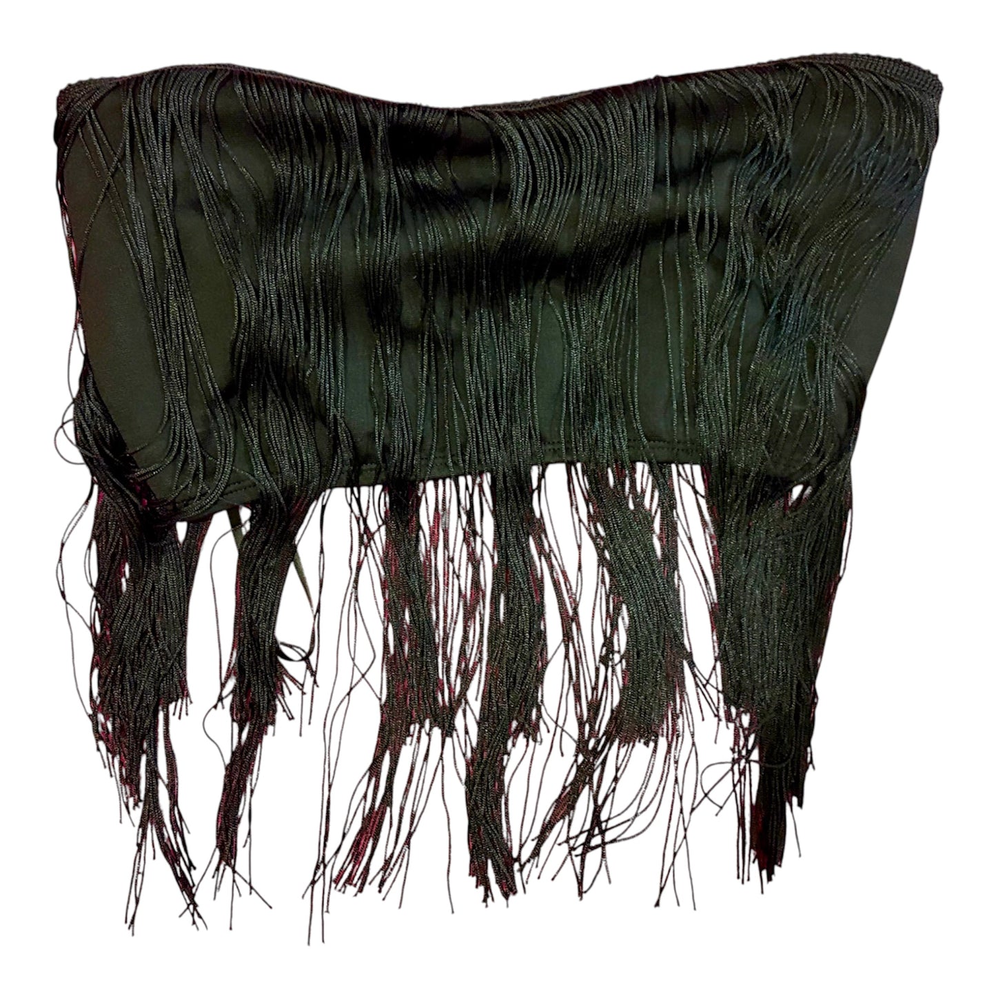 Fringe bandeau zip up top