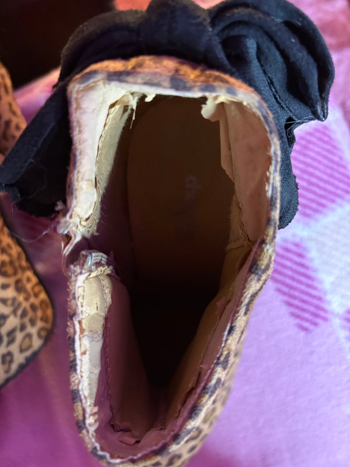 Leopard Print Bow Detail Stiletto Heel Boots