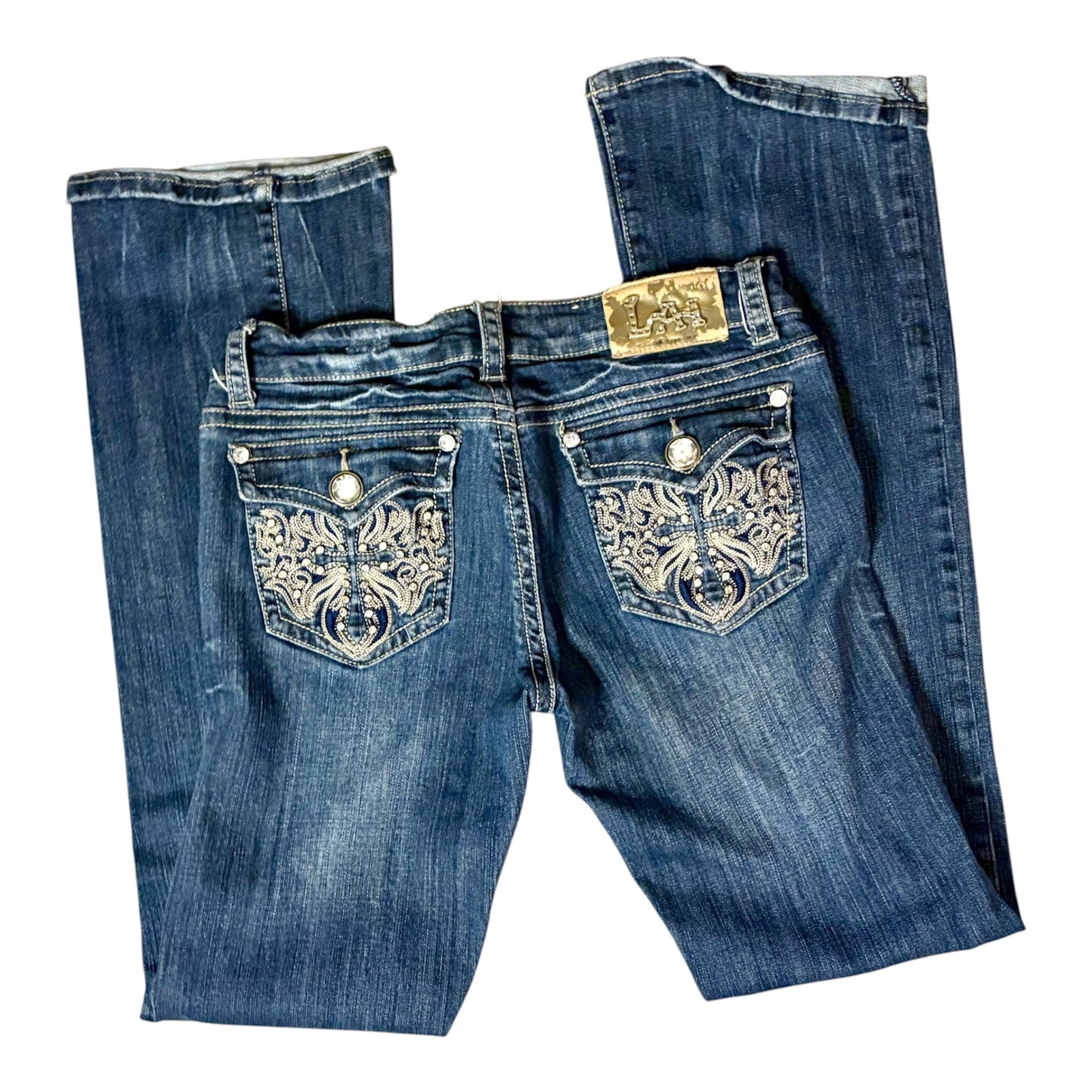 LA IDOL Bootcut embellished jeans