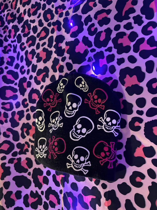 Skater girl Scene Queen Skull Patterned Beaniek