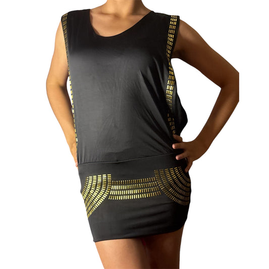 Gold Studded Detailed Mini Dress