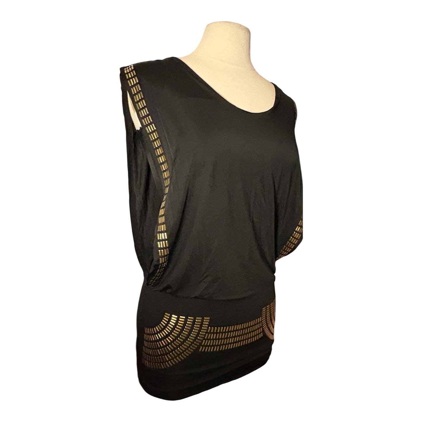 Gold Studded Detailed Mini Dress