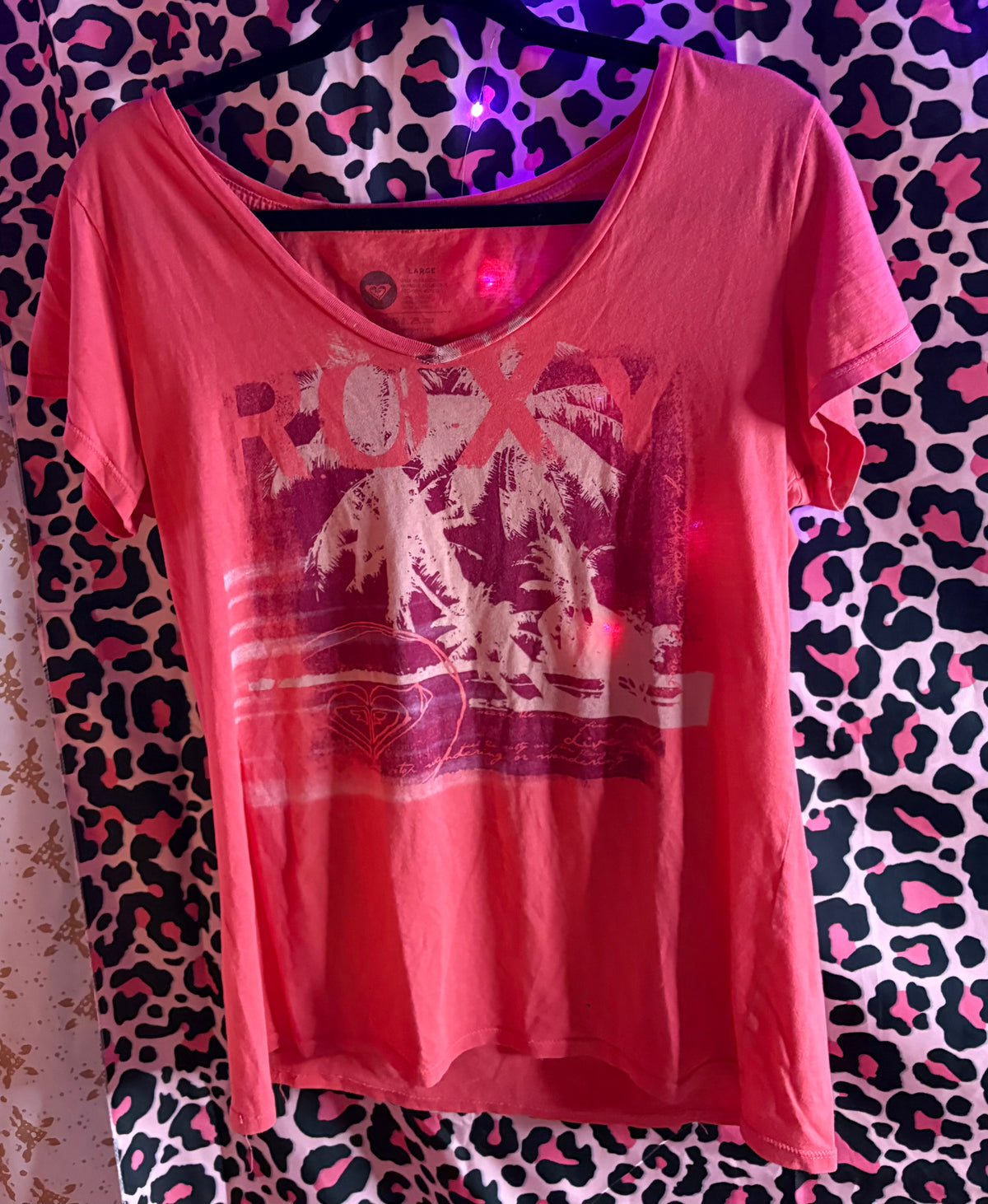 Roxy tropical beach girl coral Tee