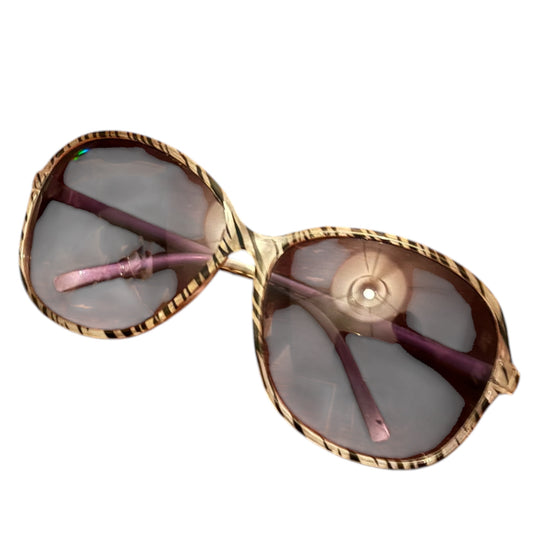 Wide Frame Zebra Print Sunglasses