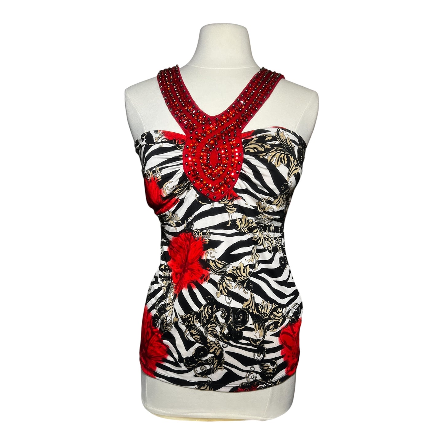 Zebra Print Halter Top