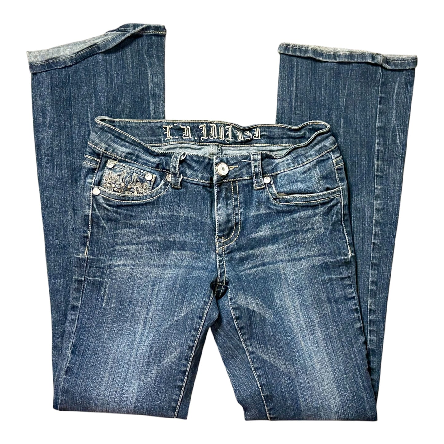 LA IDOL Bootcut embellished jeans