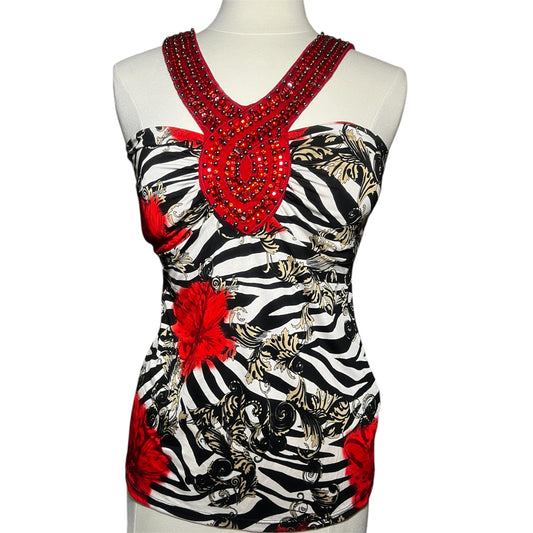 Zebra Print Halter Top