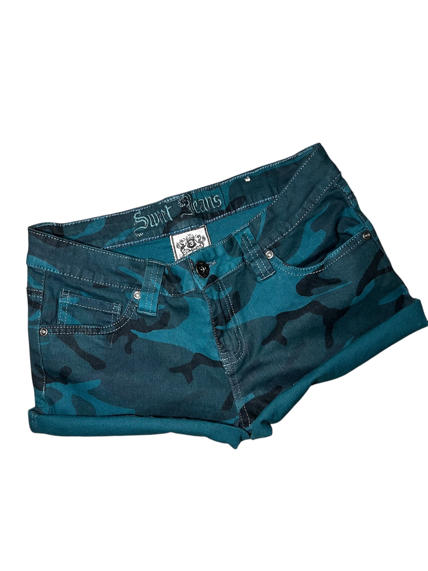 Camouflage Denim Shorts