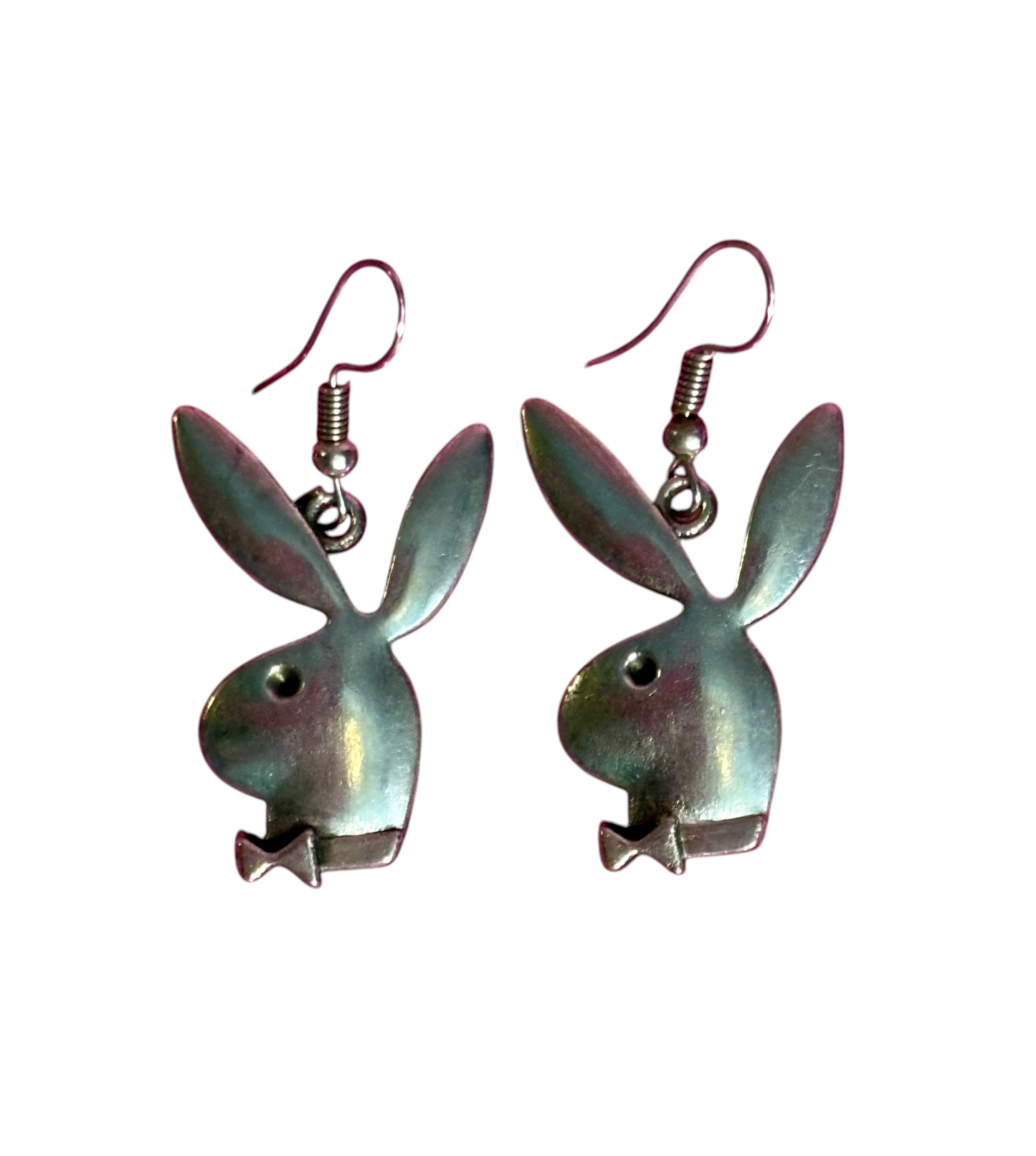 Silver Toned Bunny Earrings